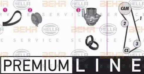 BEHR HELLA Service 8MP 376 801-801 - Водяной насос + комплект зубчатого ремня ГРМ autosila-amz.com