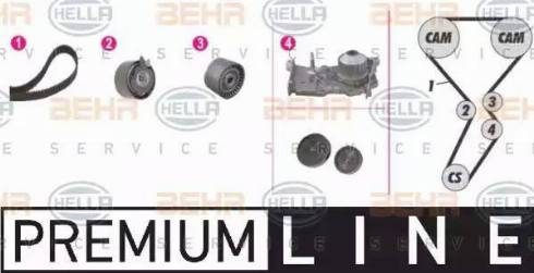 BEHR HELLA Service 8MP 376 801-831 - Водяной насос + комплект зубчатого ремня ГРМ autosila-amz.com