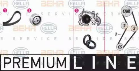 BEHR HELLA Service 8MP 376 801-871 - Водяной насос + комплект зубчатого ремня ГРМ autosila-amz.com