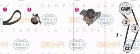 BEHR HELLA Service 8MP 376 808-891 - Водяной насос + комплект зубчатого ремня ГРМ autosila-amz.com