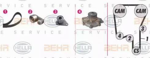 BEHR HELLA Service 8MP 376 808-851 - Водяной насос + комплект зубчатого ремня ГРМ autosila-amz.com