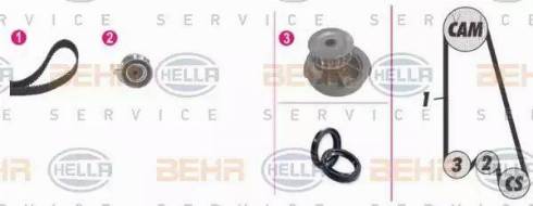 BEHR HELLA Service 8MP 376 803-841 - Водяной насос + комплект зубчатого ремня ГРМ autosila-amz.com