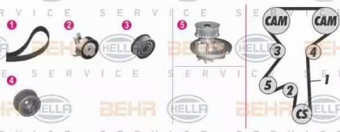 BEHR HELLA Service 8MP 376 803-861 - Водяной насос + комплект зубчатого ремня ГРМ autosila-amz.com