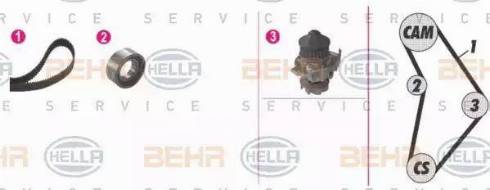BEHR HELLA Service 8MP 376 803-821 - Водяной насос + комплект зубчатого ремня ГРМ autosila-amz.com