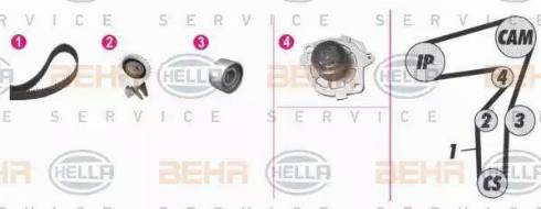 BEHR HELLA Service 8MP 376 802-801 - Водяной насос + комплект зубчатого ремня ГРМ autosila-amz.com