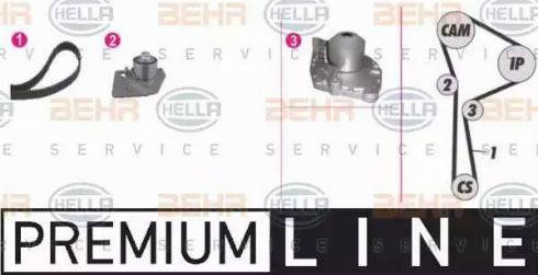 BEHR HELLA Service 8MP 376 802-821 - Водяной насос + комплект зубчатого ремня ГРМ autosila-amz.com