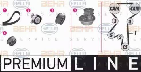 BEHR HELLA Service 8MP 376 802-871 - Водяной насос + комплект зубчатого ремня ГРМ autosila-amz.com