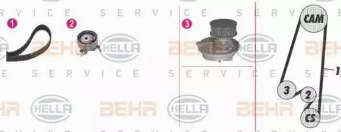 BEHR HELLA Service 8MP 376 807-891 - Водяной насос + комплект зубчатого ремня ГРМ autosila-amz.com