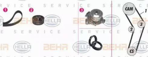 BEHR HELLA Service 8MP 376 807-841 - Водяной насос + комплект зубчатого ремня ГРМ autosila-amz.com