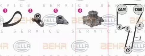 BEHR HELLA Service 8MP 376 807-801 - Водяной насос + комплект зубчатого ремня ГРМ autosila-amz.com