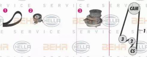 BEHR HELLA Service 8MP 376 807-881 - Водяной насос + комплект зубчатого ремня ГРМ autosila-amz.com