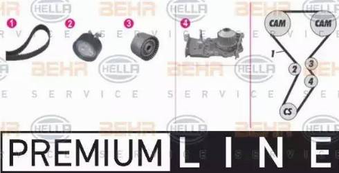 BEHR HELLA Service 8MP 376 814-801 - Водяной насос + комплект зубчатого ремня ГРМ autosila-amz.com