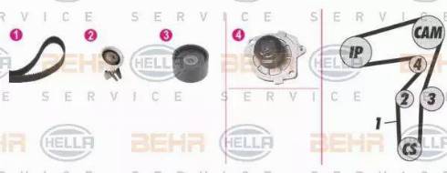 BEHR HELLA Service 8MP 376 814-871 - Водяной насос + комплект зубчатого ремня ГРМ autosila-amz.com
