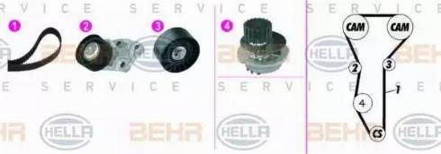 BEHR HELLA Service 8MP 376 815-891 - Водяной насос + комплект зубчатого ремня ГРМ autosila-amz.com