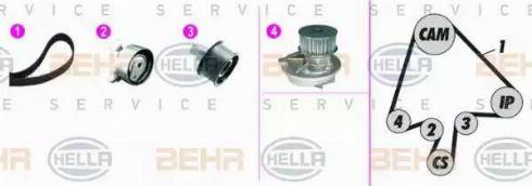 BEHR HELLA Service 8MP 376 815-851 - Водяной насос + комплект зубчатого ремня ГРМ autosila-amz.com