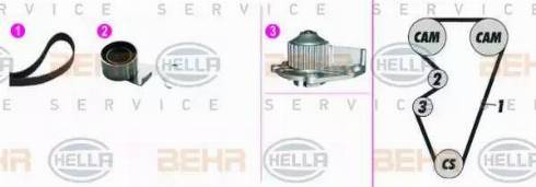 BEHR HELLA Service 8MP 376 815-861 - Водяной насос + комплект зубчатого ремня ГРМ autosila-amz.com