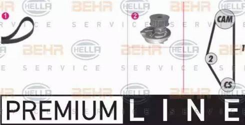 BEHR HELLA Service 8MP 376 815-801 - Водяной насос + комплект зубчатого ремня ГРМ autosila-amz.com