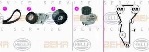 BEHR HELLA Service 8MP 376 815-881 - Водяной насос + комплект зубчатого ремня ГРМ autosila-amz.com