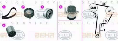 BEHR HELLA Service 8MP 376 815-871 - Водяной насос + комплект зубчатого ремня ГРМ autosila-amz.com