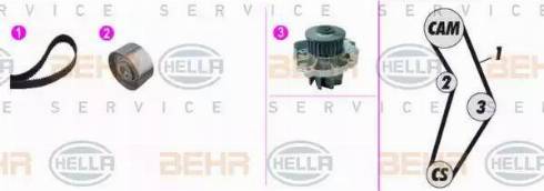 BEHR HELLA Service 8MP 376 816-891 - Водяной насос + комплект зубчатого ремня ГРМ autosila-amz.com