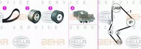 BEHR HELLA Service 8MP 376 816-801 - Водяной насос + комплект зубчатого ремня ГРМ autosila-amz.com