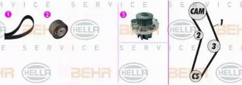 BEHR HELLA Service 8MP 376 816-831 - Водяной насос + комплект зубчатого ремня ГРМ autosila-amz.com