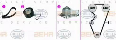 BEHR HELLA Service 8MP 376 816-821 - Водяной насос + комплект зубчатого ремня ГРМ autosila-amz.com