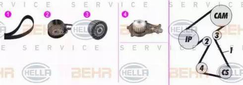 BEHR HELLA Service 8MP 376 816-871 - Водяной насос + комплект зубчатого ремня ГРМ autosila-amz.com