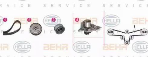 BEHR HELLA Service 8MP 376 810-811 - Водяной насос + комплект зубчатого ремня ГРМ autosila-amz.com