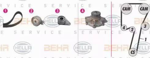 BEHR HELLA Service 8MP 376 810-831 - Водяной насос + комплект зубчатого ремня ГРМ autosila-amz.com
