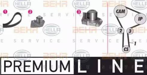 BEHR HELLA Service 8MP 376 810-871 - Водяной насос + комплект зубчатого ремня ГРМ autosila-amz.com