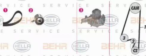 BEHR HELLA Service 8MP 376 811-891 - Водяной насос + комплект зубчатого ремня ГРМ autosila-amz.com