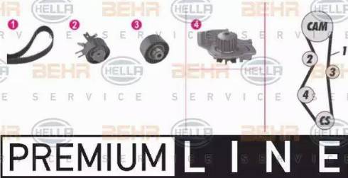 BEHR HELLA Service 8MP 376 811-881 - Водяной насос + комплект зубчатого ремня ГРМ autosila-amz.com