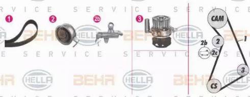 BEHR HELLA Service 8MP 376 811-831 - Водяной насос + комплект зубчатого ремня ГРМ autosila-amz.com