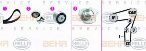 BEHR HELLA Service 8MP 376 818-841 - Водяной насос + комплект зубчатого ремня ГРМ autosila-amz.com