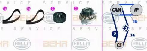 BEHR HELLA Service 8MP 376 818-801 - Водяной насос + комплект зубчатого ремня ГРМ autosila-amz.com
