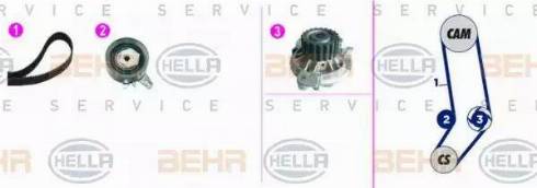 BEHR HELLA Service 8MP 376 818-811 - Водяной насос + комплект зубчатого ремня ГРМ autosila-amz.com