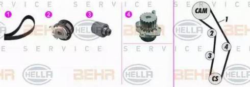 BEHR HELLA Service 8MP 376 818-871 - Водяной насос + комплект зубчатого ремня ГРМ autosila-amz.com