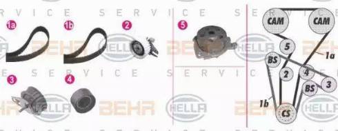 BEHR HELLA Service 8MP 376 813-801 - Водяной насос + комплект зубчатого ремня ГРМ autosila-amz.com