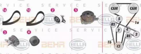 BEHR HELLA Service 8MP 376 813-811 - Водяной насос + комплект зубчатого ремня ГРМ autosila-amz.com