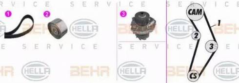 BEHR HELLA Service 8MP 376 813-881 - Водяной насос + комплект зубчатого ремня ГРМ autosila-amz.com