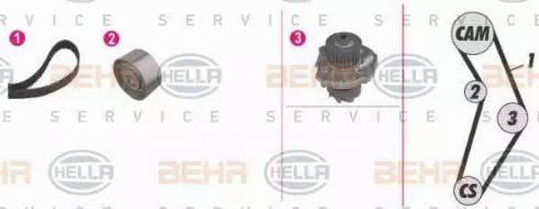 BEHR HELLA Service 8MP 376 813-871 - Водяной насос + комплект зубчатого ремня ГРМ autosila-amz.com