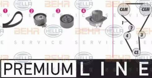 BEHR HELLA Service 8MP 376 812-861 - Водяной насос + комплект зубчатого ремня ГРМ autosila-amz.com