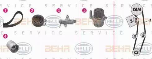 BEHR HELLA Service 8MP 376 812-881 - Водяной насос + комплект зубчатого ремня ГРМ autosila-amz.com