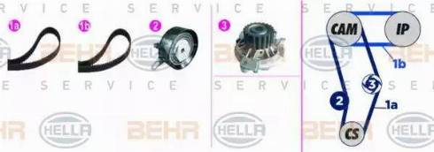 BEHR HELLA Service 8MP 376 817-891 - Водяной насос + комплект зубчатого ремня ГРМ autosila-amz.com