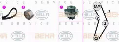 BEHR HELLA Service 8MP 376 817-801 - Водяной насос + комплект зубчатого ремня ГРМ autosila-amz.com