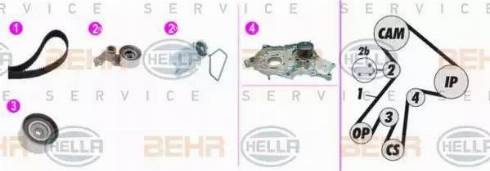 BEHR HELLA Service 8MP 376 817-871 - Водяной насос + комплект зубчатого ремня ГРМ autosila-amz.com