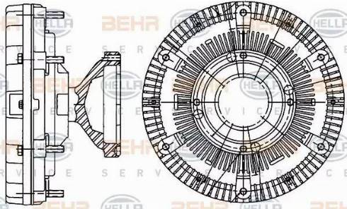 BEHR HELLA Service 8MV 376 906-701 - Сцепление, вентилятор радиатора autosila-amz.com