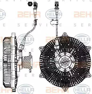 BEHR HELLA Service 8MV 376 907-131 - Сцепление, вентилятор радиатора autosila-amz.com