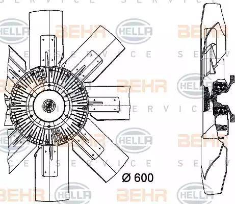 BEHR HELLA Service 8MV 376 728-011 - Вентилятор, охлаждение двигателя autosila-amz.com